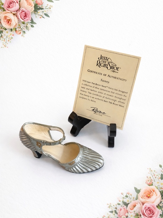 Raine Other - Just the Right Shoe “Sunray” by Raine Silver Miniature Shoe Sculpture W/COA 1999